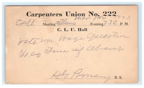 Carpenters union 222 - carpenters,