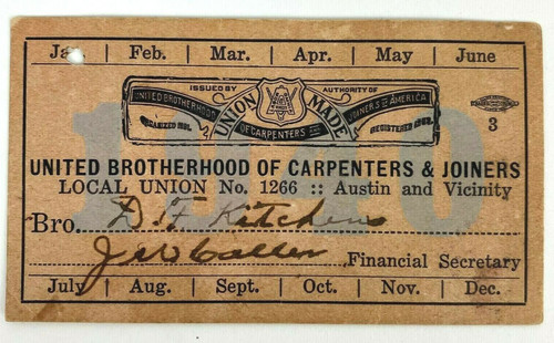 1940 brotherhood carpenters - brotherhood, &