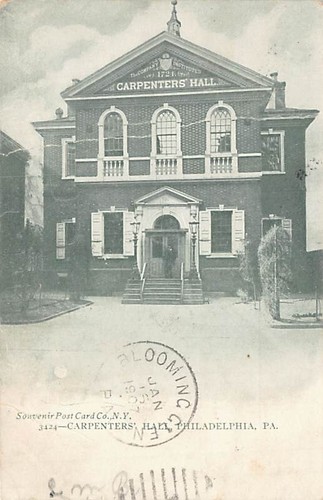 Postcard carpenters hall - pa:, carpenters'