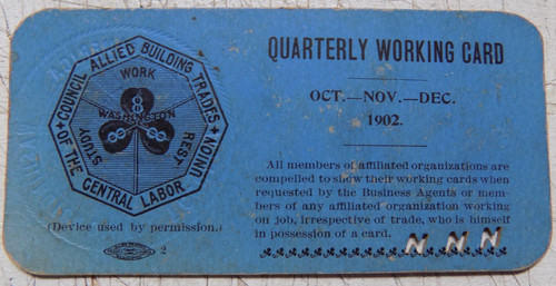 Carpenters union card - union,